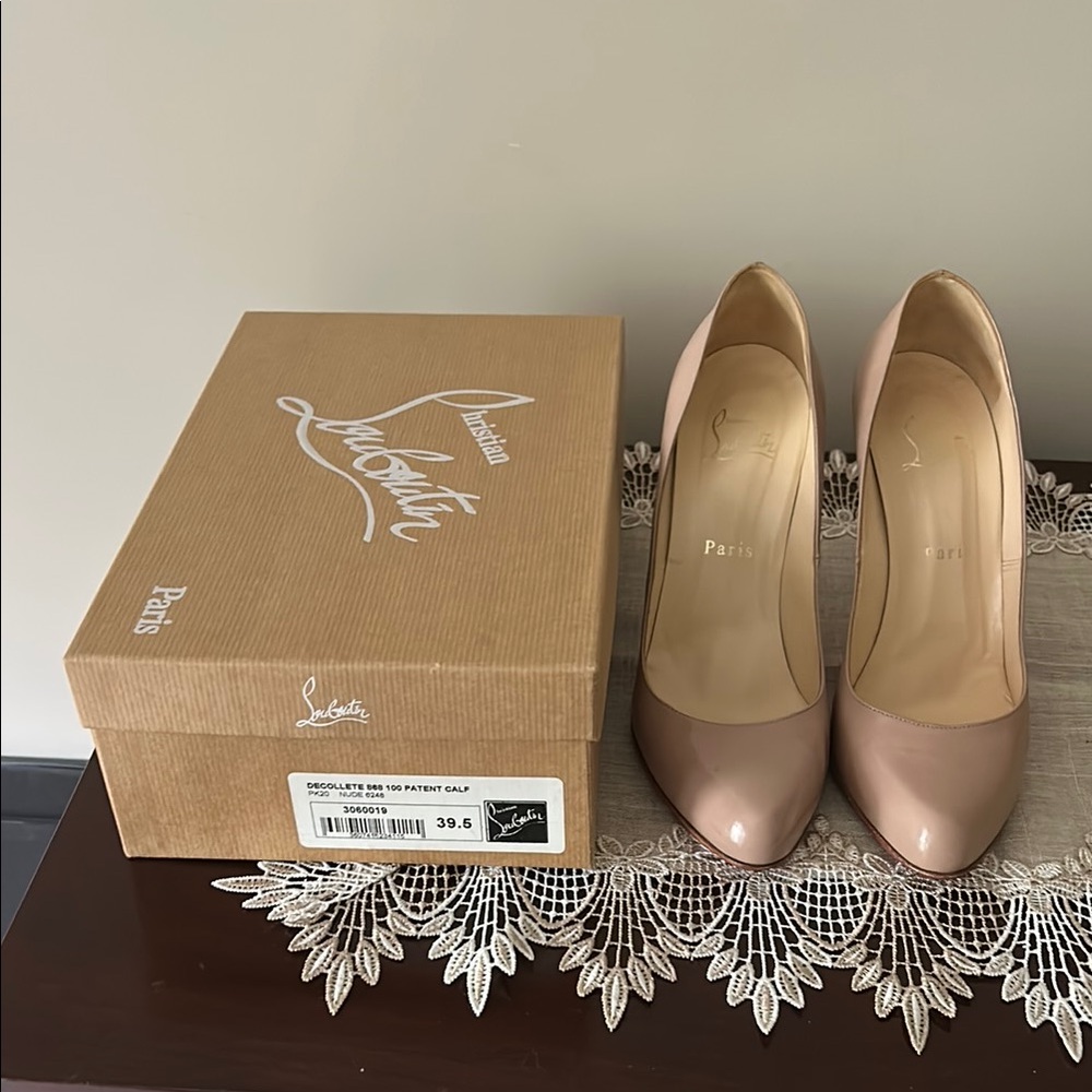 Christian Louboutin Blush Patent Leather Pumps
